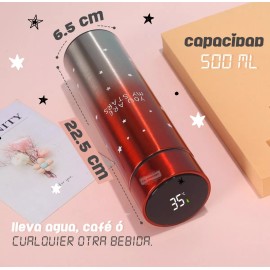 J.H. Company Termo Digital Inteligente 500 Ml Estrellas Acero Inoxidable