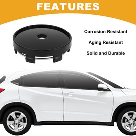 Partuto 1 Pcs 60mm 2.36" OD - Universal Car Wheel Hub Center Cap - Car SUV Trucks Auto Hub Covers Automotive Accessories Scratch Resistant Rustproof - Durable Plastic Gloss Black