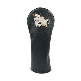 Cow PU Leather Golf Club Covers Driver Headcovers Fairway Woods Hybrid Protector with Interchangeable Number Tag