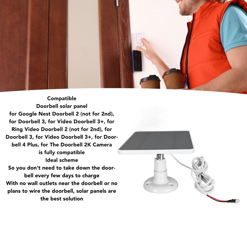ASHATA 10W Solar Panel for Security Camera, Solar Panel Charging