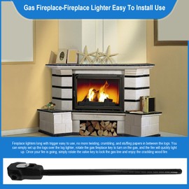 Universal Gas Log Lighter Starter, Gas Fireplace Embers, Gas Fireplace Logs Fireplace Lighter with Burner Pipe, Fuel Mixer, Mixer Plug and Wrench, for Natural Gas Wood Burning Fireplaces.