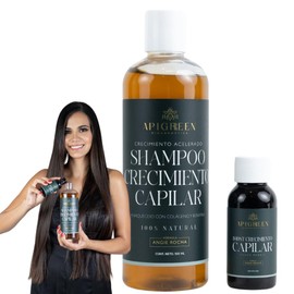 Shampoo Apigreen para Crecimiento Acelerado de Cabello - Fórmula con Boost Capilar para Fortalecer y Nutrir el Cuero Cabelludo - Con Ingredientes Naturales