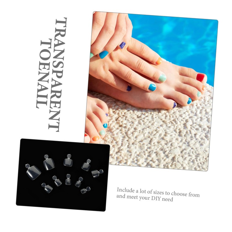 Healvian Decor Tips 500pcs Full Coverage Nail Art Toe Natural