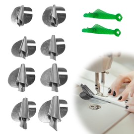 KAIYAYA Pack of 8 Sewing Machine Accessories Rolled Hem Presser Foot 3-10 mm Accessories Rolled Hem Presser Foot Stainless Steel Sewing Rolled Hem Presser for Home (Comes with 2 Small Fish Threads)