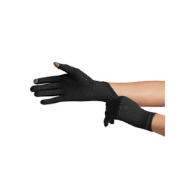 Tommie Copper Core Compression Full Finger Gloves, Unisex, 4D Stretch, Sweat Wicking Gloves for Hand Swelling & Joint Support- Black - Large