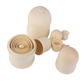 Gadpiparty Pack of 10 Empty Nesting Dolls Handmade DIY Blanks Wooden Russia Nesting Dolls Wish Dolls DIY Craft Matryoshka Traditional Party Favour