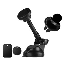 XUKEY Car Magnet Smartphone Holder, Car Magnet Smartphone Stand, Aluminum Smartphone Stand Arm, 360 Degree Rotation, Freely Adjustable, Stability, Fall Prevention, For Air Conditioner Vent Suction Cup