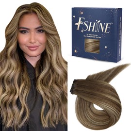 fshine Real Hair Genius Wefts for Sewing Human Hair Extensions Real Hair Ombre Wefts Real Hair 50 g 40 cm Remy Real Hair Extensions Elegance Hair #4/27/4