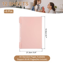 PATIKIL 12 Pack Binding Covers, B5(10.3x7.2 Inch) 22 Mil Plastic Notebook Covers Sheets with Binding Comb for Book Report Presentation, Pink