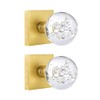 HIEMEY 2 Pcs Glass Dummy Door Knobs Interior, Gold Crystal