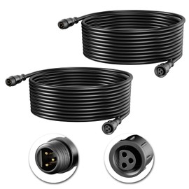 WOOLZ 2pcs 6.5FT Extenstion Cord with 3 Core 3 pin for RGBW Outdoor Landscape Spotlights