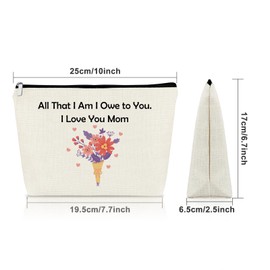 Mom Gifts from Daughters for Mothers Day Makeup Bag Mother Birthday Gifts from Son Mom Wedding Day Gifts from Bride Cosmetic Bag Thank You Retirement Present Travel Pouch
