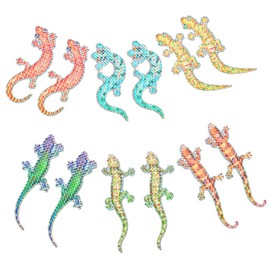 SHOWERORO 12pcs Magnetic Gecko Window Stickers Decorative Collision Screen Decals for Home Office Movable Reusable Window Clings Eye Catching Gecko Design