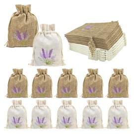 Lavender Bags Empty 12 Pieces Sachet Empty Lavender Bags to fill,Small Drawstring Bag with Lavender Embroidery Small Fabric Bag for Lavender for Lavender Spice and Herbs Small Items