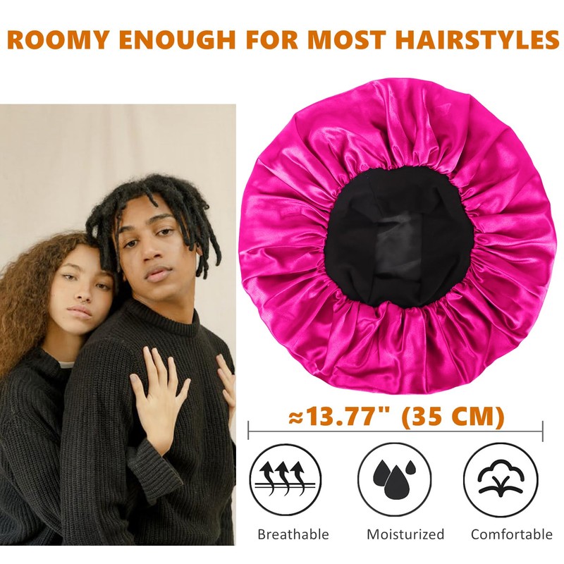 Silk Bonnet for Sleeping,Bonnet for Men and Women,Double Layer Satin