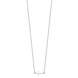 IceCarats 925 Sterling Silver Sideways Holy Cross Chain Necklace