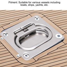 Cocoarm 2 Stück 316 Edelstahl Bootsluke, Bündiger Zuggriff Marine Hebering Schrankbeschläge mit Montageschrauben für Bootsdeckluke Fenster Schublade Schrank