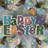 Happy Easter Glittering Pastel Wreath Handmade Deco Mesh