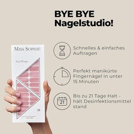 Original Miss Sophie Nagelfolien Sugar Babe I 24 ultra-d√ºnne Nagellack-Streifen einfarbig in Nude I F√ºr Finger- & Fu√ün√§gel I H√§lt auf Natur- sowie lackierten, Acryl-, Gel- & Shellac-N√§geln