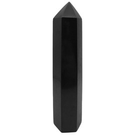 XMHOME Black Tourmaline Crystal Point Wand Hexagonal Quartz Tower Large 1-1.5 Lbs for Home Decor Chakra Meditation