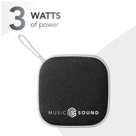 Music Sound - MINI - Bluetooth Speaker - 3 Watt Power - 4 Hours Playtime - Compact and Portable - Soft and Colorful Fabric Surfaces - White