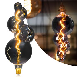 MYEARAYS 40 Watt Decorative Vintage LED Light Bulbs, Special Huge Bubble 4W LED Filament Edison Bulb,2700K Oversized Electroplated Warm Lights,Dimmable E26 Lamp Base,1-Pack