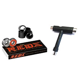 Bones Bearings Reds Bearings (8 Pack w/ Spacers & Washers & T-Tool)