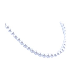 1920s Imitation Pearl Necklace Baroque Strands Short Dainty Choker Colorful Round Pearl Choker for Women Jewelry Gifts-white