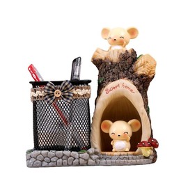 Queen-b Pen Stand, Mouse Pen Stand, Cute, Stylish, Tabletop, Storage Case, Interior Desk, Accessories, Stationery, Pencil, Office Supplies, Present, Wooden (A)