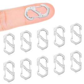 10Pcs Double Opening Lobster Clasps Necklace Shortener Clasp Bracelet Clasps and Closures Stainless Steel Necklace Clasp S Lock Chain Shortener for Necklace Bracelet Connector Jewelry Making(Silver,L)