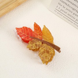 Fall Hair Clip Maple Leaf Hair Claw Clips Acetate Non-Slip Autumn Shark Jaw Clip Cute Orange Yellow Strong Hold Hair Barrettes Thanksgiving Day Hair Decoration Accessories for Women Girls 1Pack