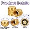 Incycall 50Pack 1/4'' Flare Cap, Round Brass HVAC Locking Caps,