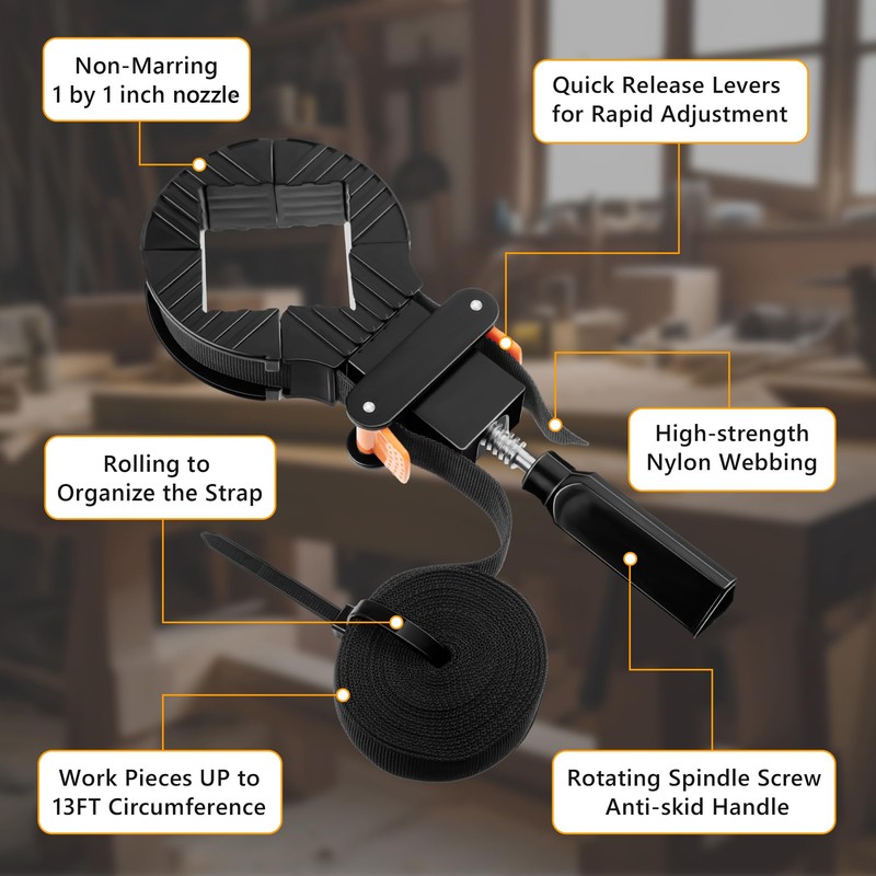 Feekoon 3 Packs 13 FT Belt Band Strap Clamps for