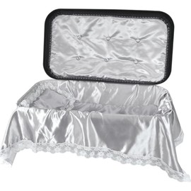 Pet Memory Shop Elegance Series Pet Casket–Safe, Durable & Elegant Memorial Burial Box for Dogs, Cats and Pets, Thoughtful Pet Loss Gift–Ideal for Honoring Your Pet’s Memory–(Small–Black/Silver)