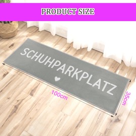 Schuhparkplatz Doormat, 100 x 35 cm Doormat Funny Floor Mats Front Door Floor Mat Machine Washable & Non-Slip Door Mat Indoor for Outdoor and Indoor Use (Grey)