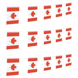 ZXvZYT Canada Canadian Flag Banner String,Small Mini Canada Pennant flags,For Grand Opening,National Sports Events,Party Festival Decorations(50 Feet 38 Flags)