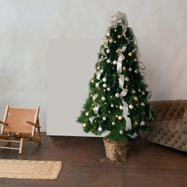 CT CRAFT LLC Sliver Snowflake Less Glitter Christmas Tree Topper Bow 11" with 4 Ribbon Streamers x 3 Yards Long Each for Holidy Elegant Fancy Home Décor Indoor