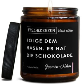 Lustige Duftkerze mit Spruch zu Ostern | Handgemacht aus Sojawachs | In Geschenkbox | Valentinstag Geschenk | Kleines Geschenk zum Osterfest, Oster Deko, Party Mitbringsel |Jasmin-Kokos