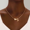 Fyshipin Initials A-Z with Heart Pendant Necklaces for Women, Brass,
