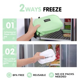 Small Cooler Bag Freezable Lunch Bag for Work School Travel,Leak-proof Small Lunch Bag,Small Insulated Bag For Kids/Adults,Freezer Lunch Bags,Freezable Snack Bag,Mini Lunch Bag 9.8x5.5x4 inches