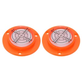 HARFINGTON 2pcs High Precision Horizontal Bubble Level 49x12mm Round Bull's-Eye Level Measuring Layout Tools for RV TV Picture Frame Hanging Tool Leveler, Orange