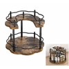 12" Wood Lazy Susan Rotating Spice Rack Spice Turntable Organizer