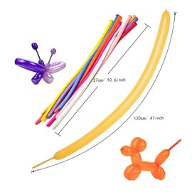 Magic Latex Twisting Balloons, 100 Pcs 260Q Colorful Long Latex Balloons for Christmas Animal Modeling Party, Birthday, Wedding Decoration