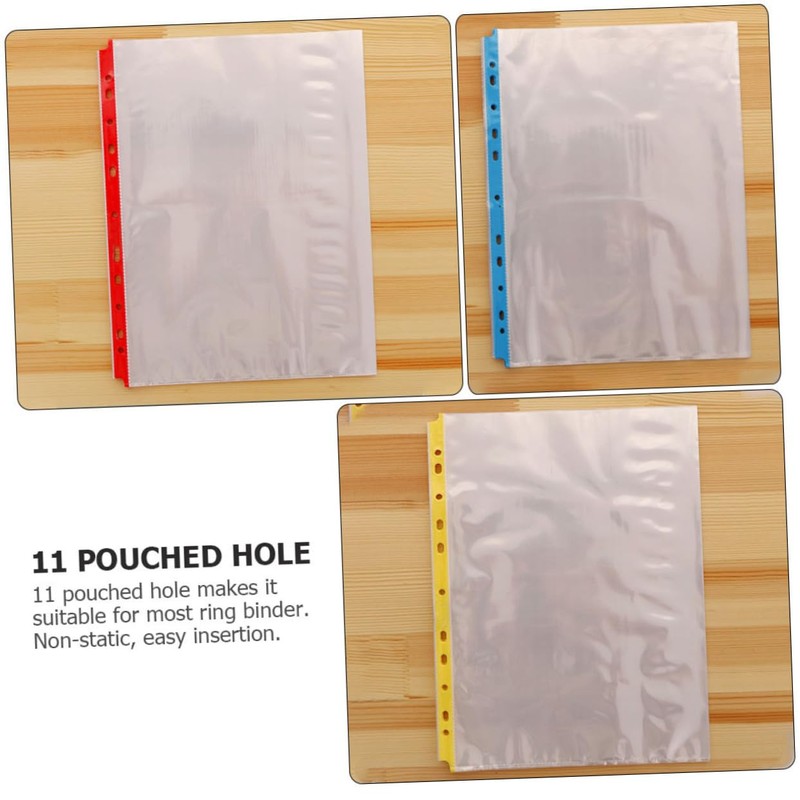 Operitacx 100pcs Sheet Data Protection Film Page Protector Colored Binder