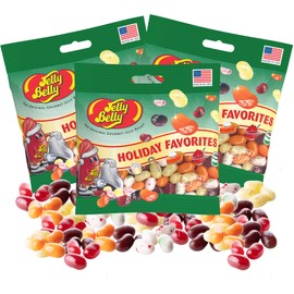 Holiday Favorites Assorted Flavor Jelly Beans, Egg Nog, Hot Chocolate, Cranberry Sauce, Candy Cane and Pumpkin Pie, Shareable Bagged Candies, Christmas 2024 Stocking Stuffers, Grab & Go Bags