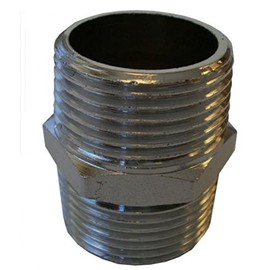 1/2" Chrome Plated Brass Threaded Hexagon Nipple