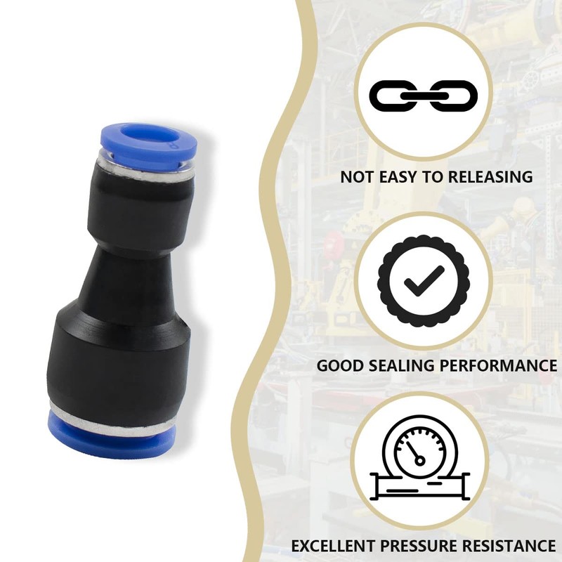 Bwintech 4 Pcs 8mm to 12mm Pneumatic Straight Reducing Push