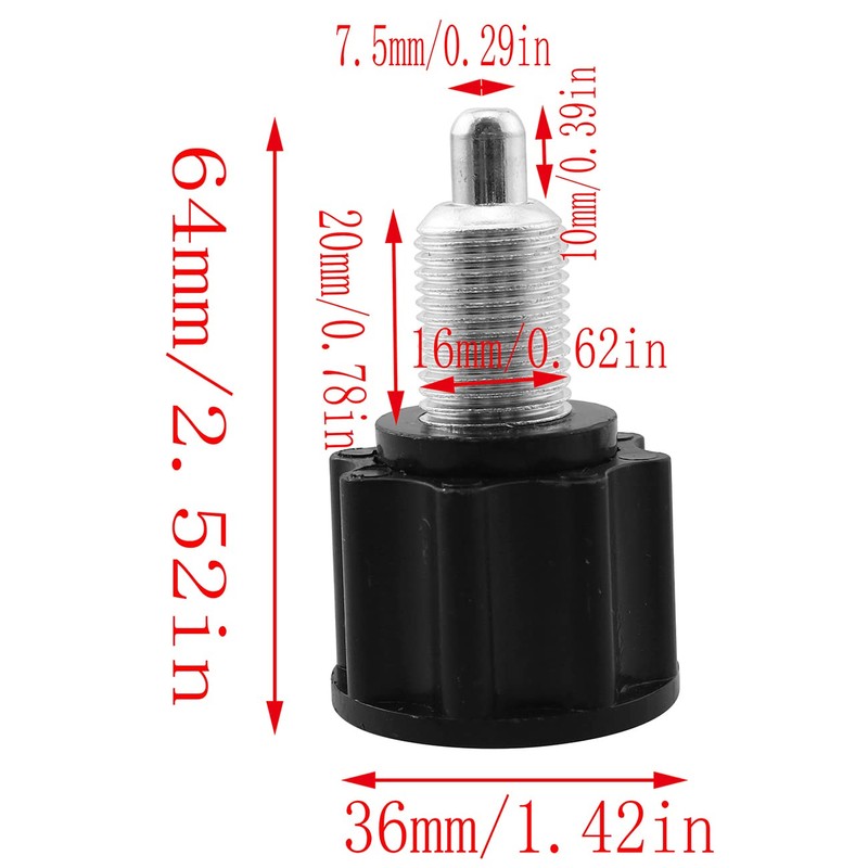 LQ Industrial 2pcs Adjustment Fitness Pop Pull Pin Knob, M16