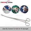 PRECISE CANADA: 3 PCS Stainless Steel Sponge Holding Forceps 7.5"