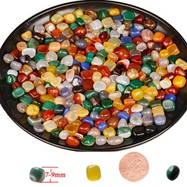 KUKUBAGS 1Lb Pebbles for Indoor Plants, Vase, Succulent, Bamboo, 1/3" Plant Rocks for Pots Indoor, Small Decorative Colorful Agate Stone for Home Decor, Highly Polished